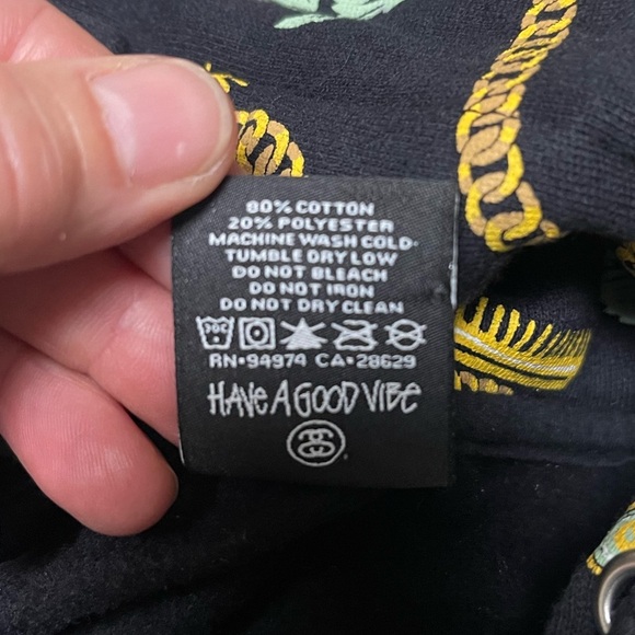 EUC Stussy Gold Chain Print Hoodie - Picture 6 of 6